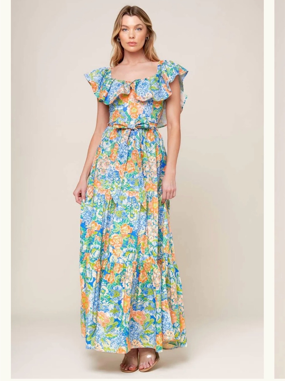 Flying Tomato Floral Maxi Dress in Blue, Pink, Green sz.S (2-4)